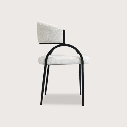 Opal Arched Fabric Dining Chair - White Dining Chair Raffine