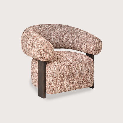 Petri Rounded Timber Occasional Chair - Red Tweed Occasional Chair Raffine Red Tweed