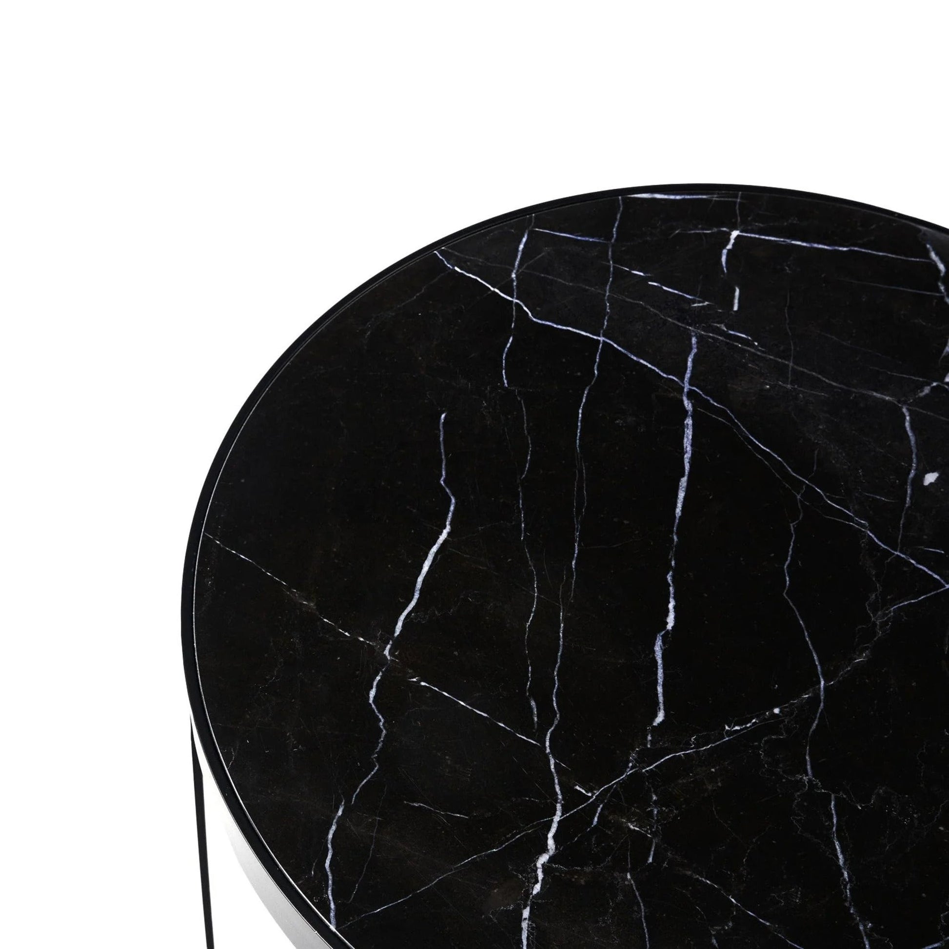 Princeton Marble Round Side Table - Black Side Table M+Co Living