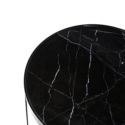 Princeton Marble Round Side Table - Black Side Table M+Co Living