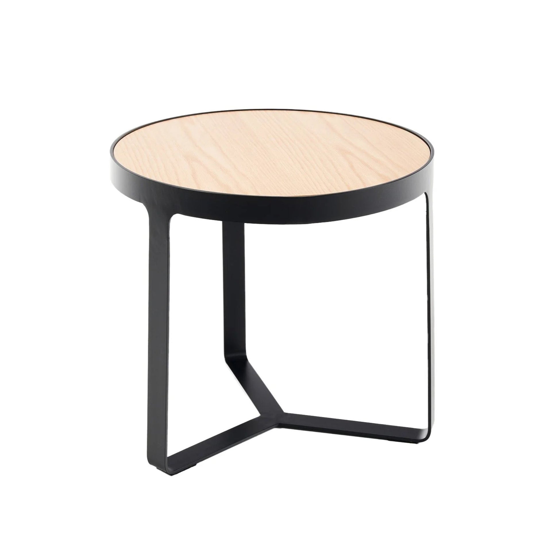 Princeton Marble Round Side Table - Black Side Table M+Co Living Natural Oak
