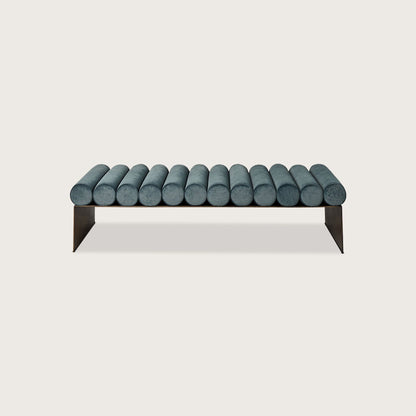 Raphael Architectural Metal Ottoman - Teal Blue Ottoman Raffine Teal Blue