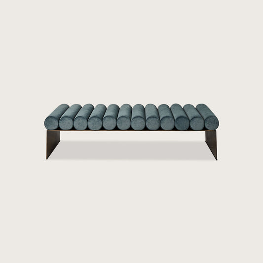 Raphael Architectural Metal Ottoman Ottoman Raffine Teal Blue