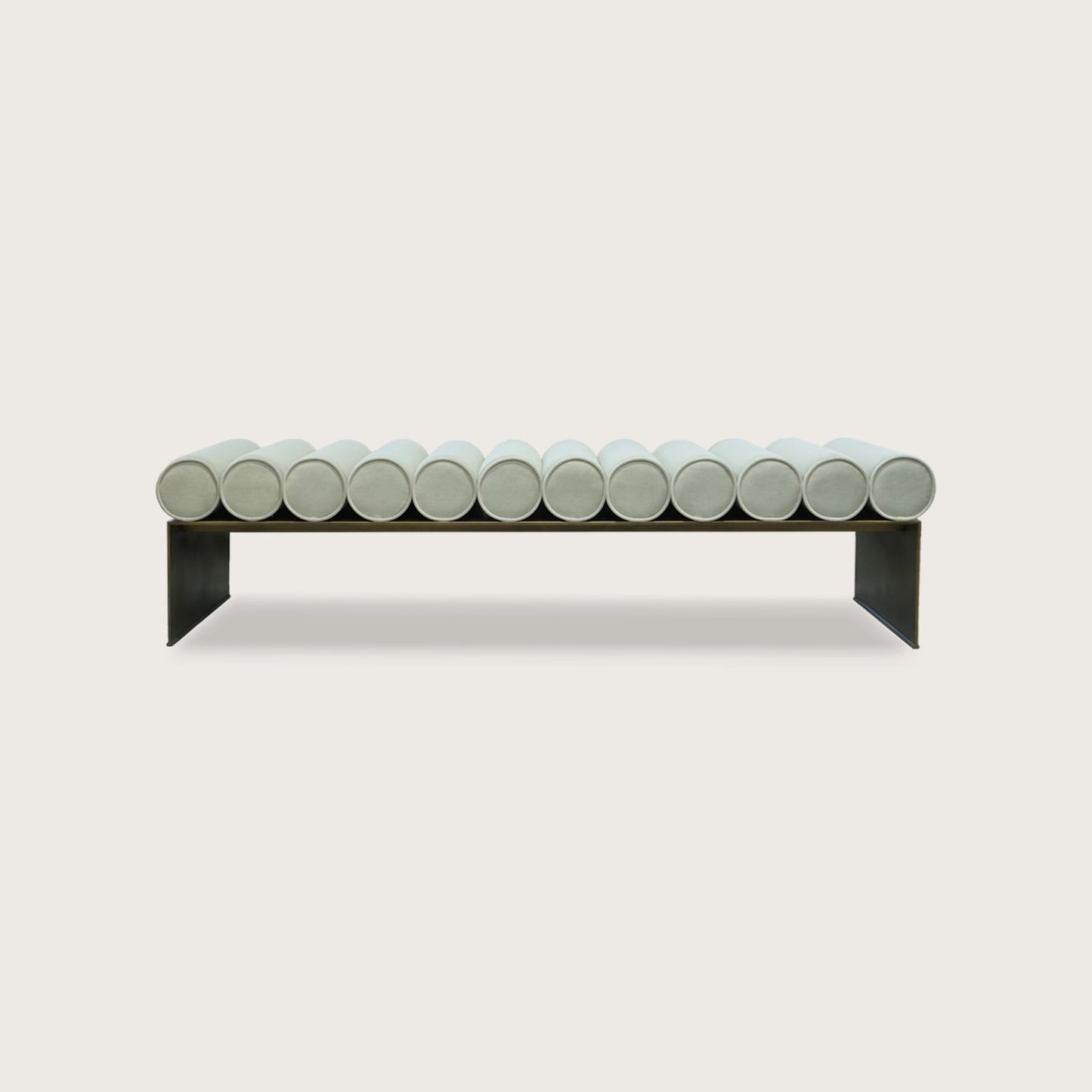 Raphael Architectural Metal Ottoman - Pale Oak Ottoman Raffine Pale Oak