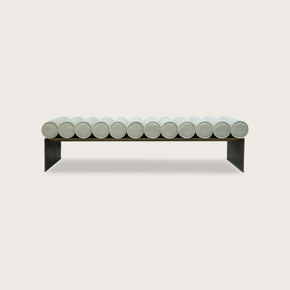 Raphael Architectural Metal Ottoman - Pale Oak Ottoman Raffine Pale Oak