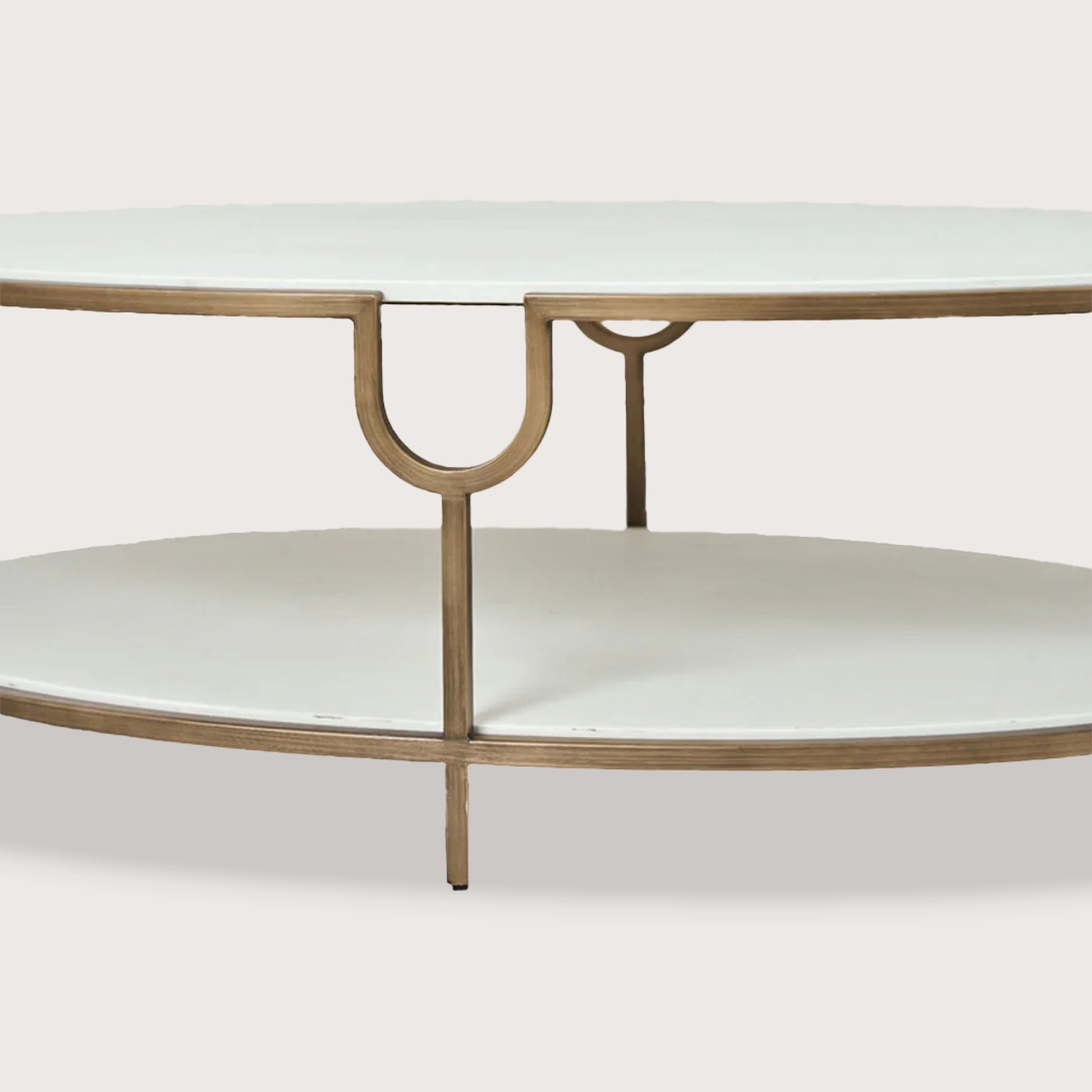 Raya Marble Coffee Table - Brass Coffee Table Raffine