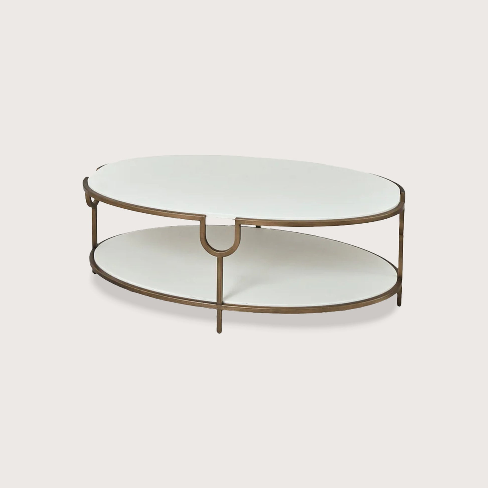 Raya Marble Coffee Table - Brass Coffee Table Raffine