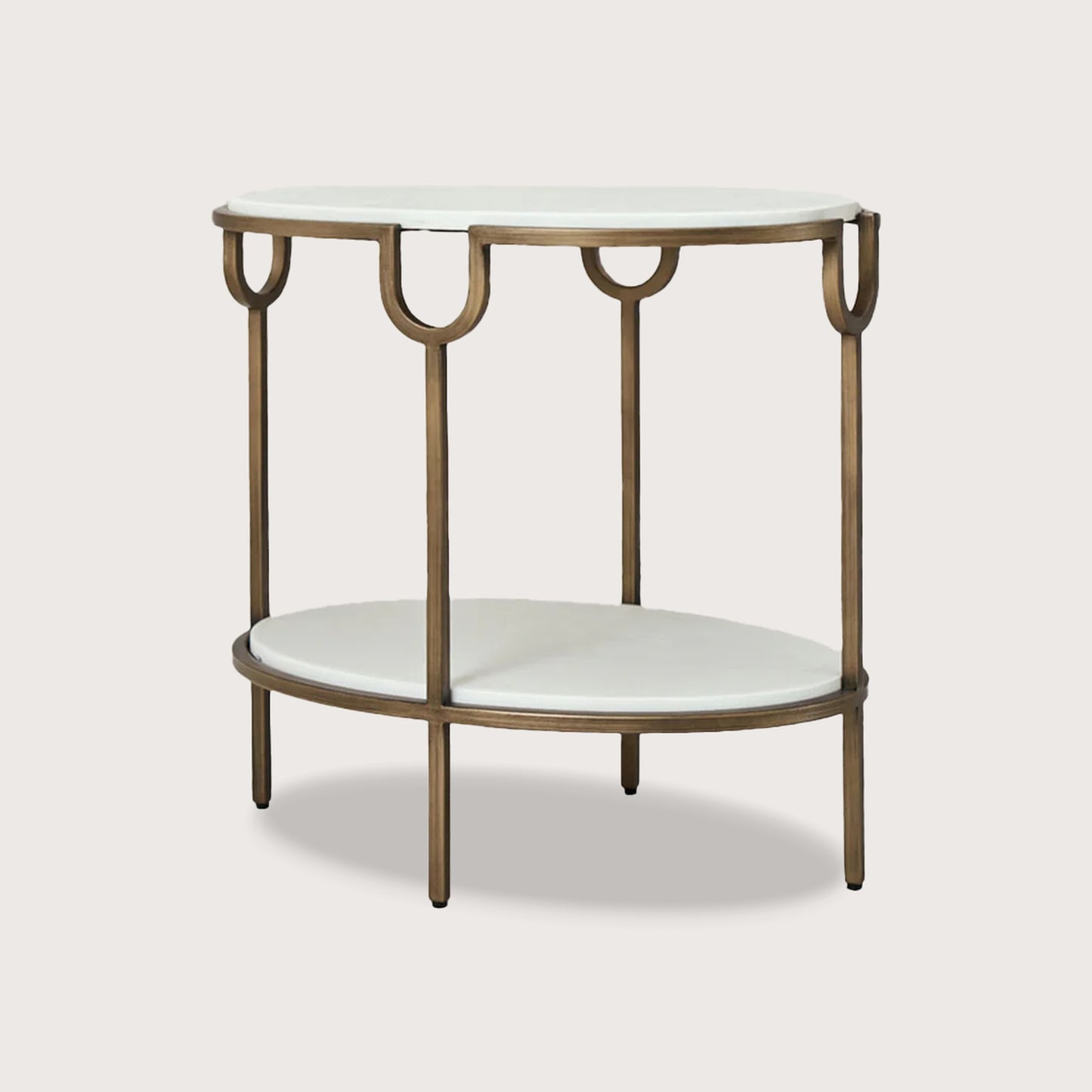 Raya Marble Side Table - Brass Side Table Raffine Default Title