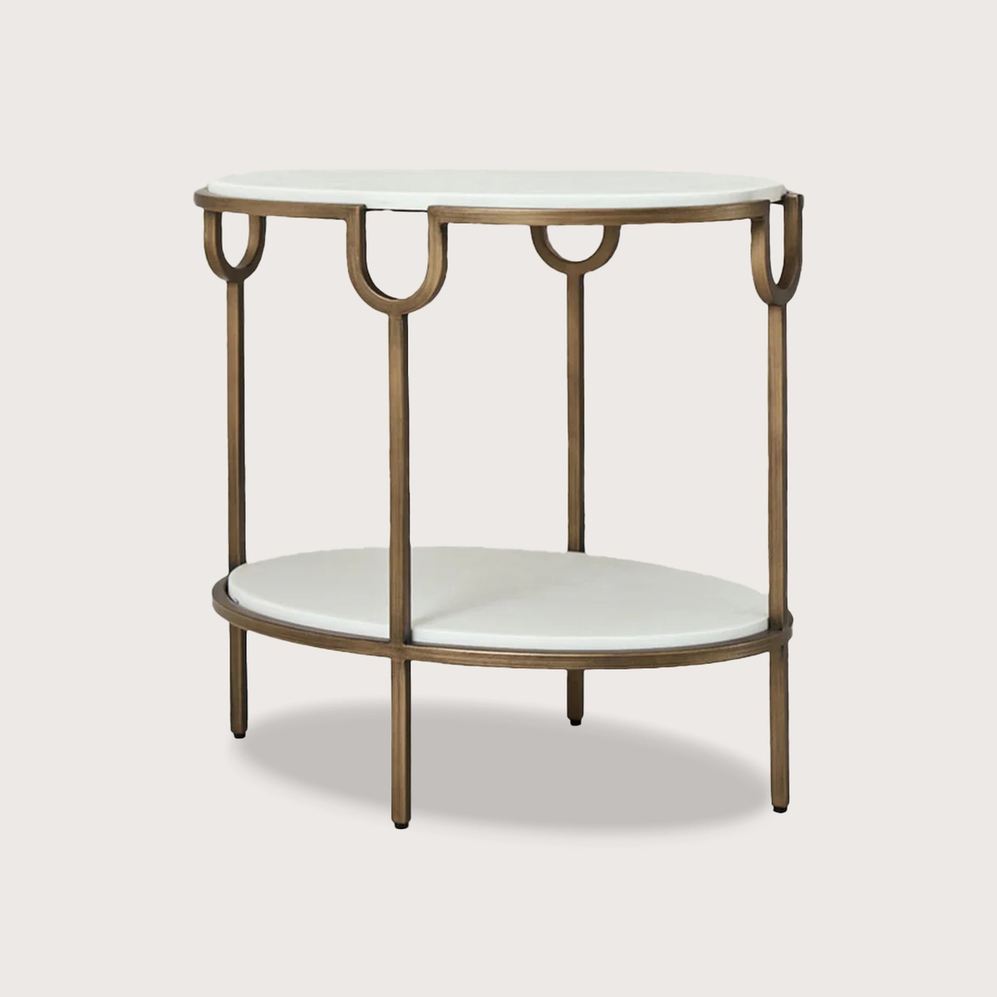 Raya Marble Side Table - Brass Side Table Raffine Default Title