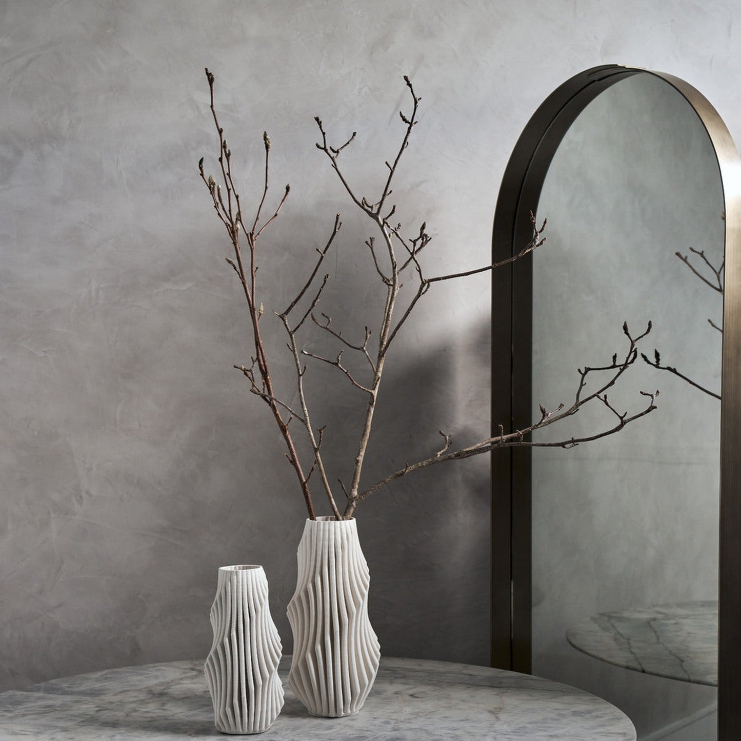 Rene Curved Metal Mirror - Brass Mirror Raffine Default Title