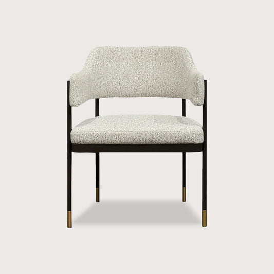 Santi Curved Metal Chair - Grey Chair Raffine