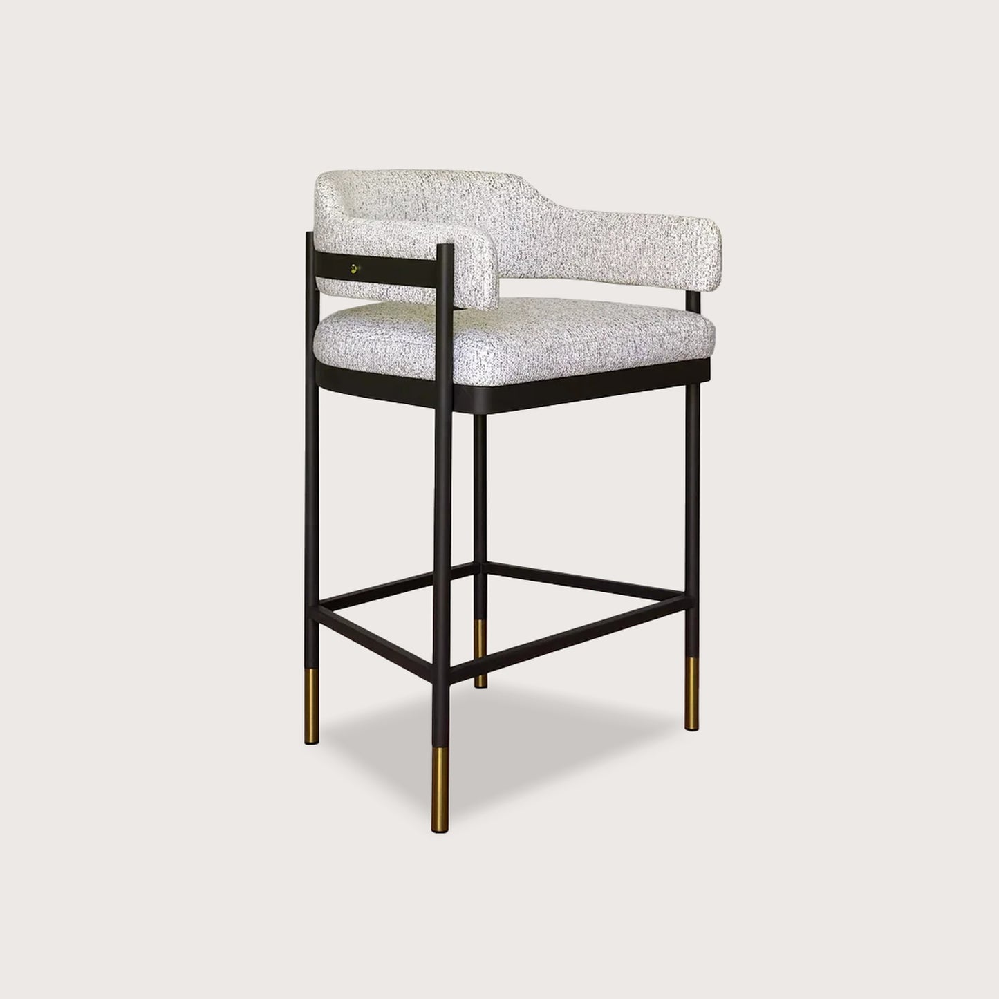 Santi Open Back Metal Bar Stool - Grey Bar Stool Raffine Default Title