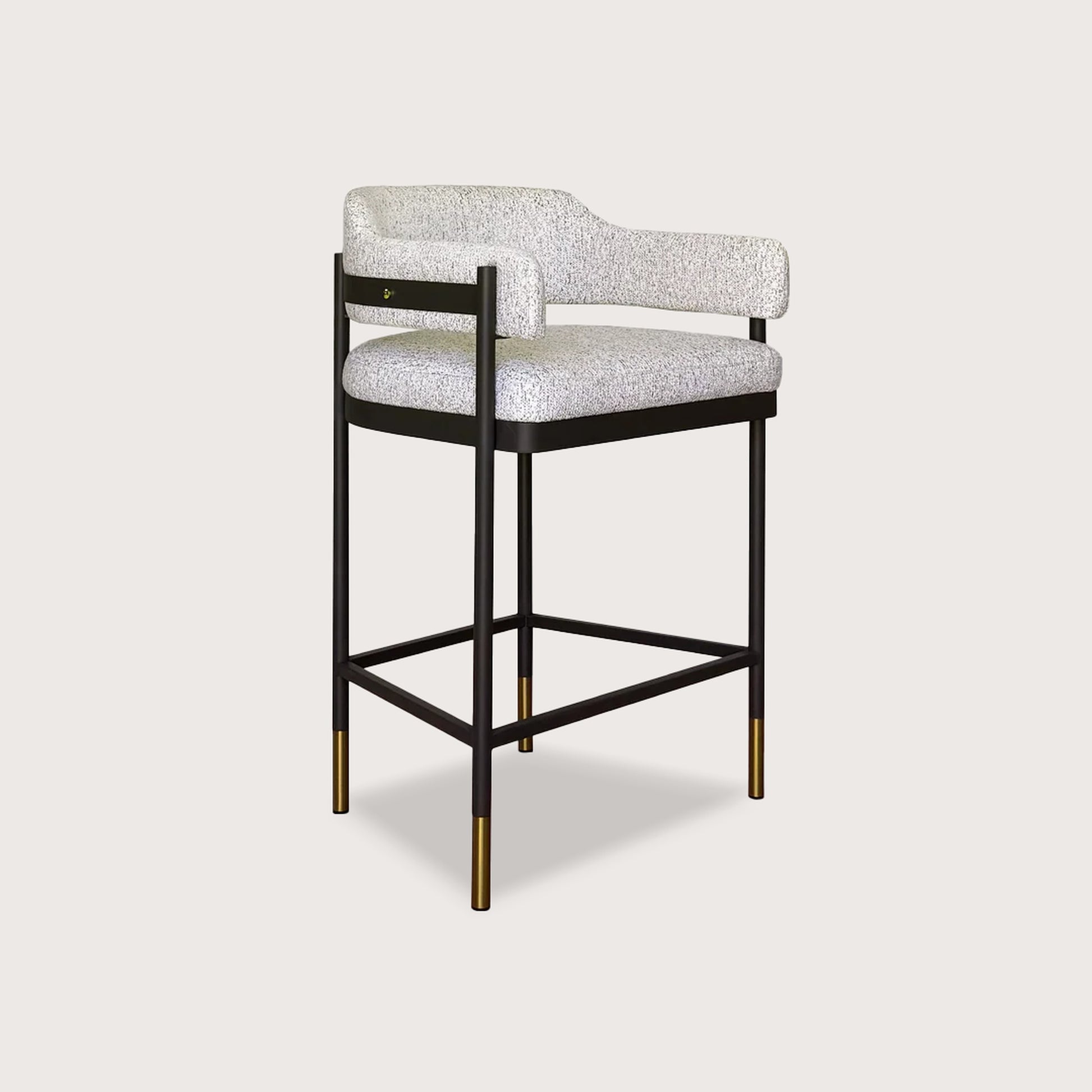 Santi Open Back Metal Bar Stool - Grey Bar Stool Raffine Default Title