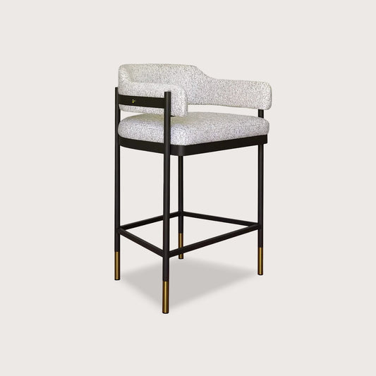 Santi Open Back Metal Bar Stool - Grey Bar Stool Raffine Default Title