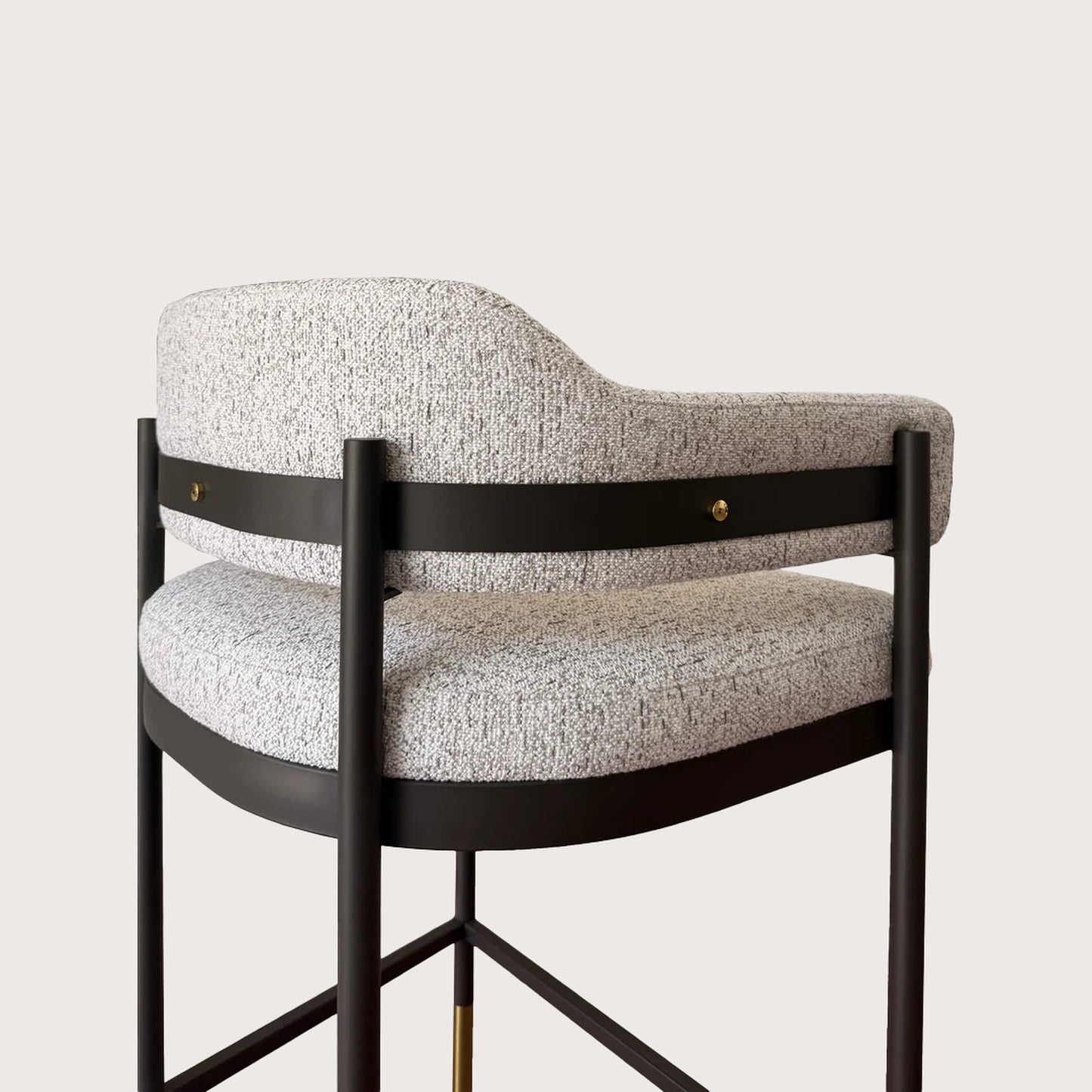 Santi Open Back Metal Bar Stool - Grey Bar Stool Raffine
