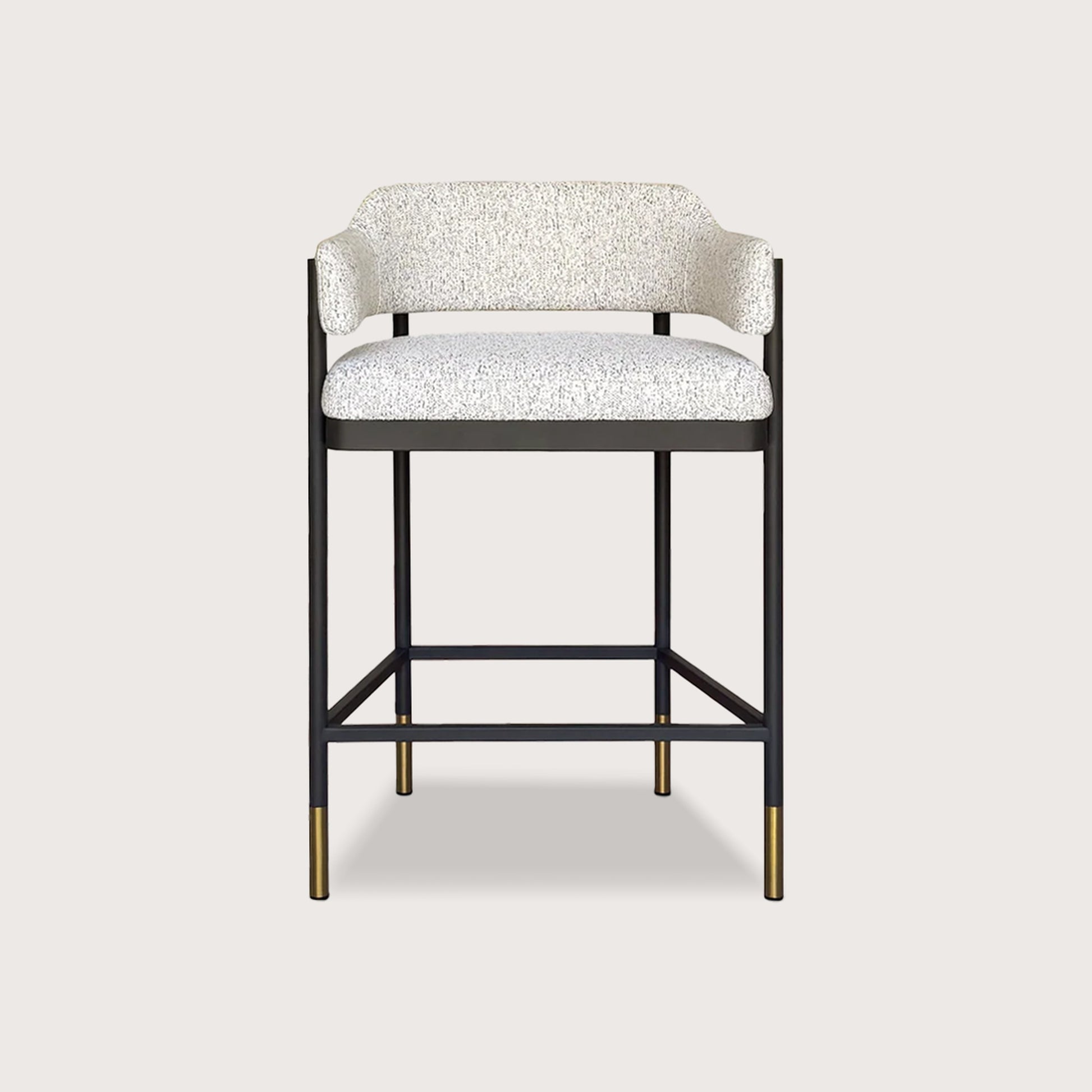 Santi Open Back Metal Bar Stool - Grey Bar Stool Raffine
