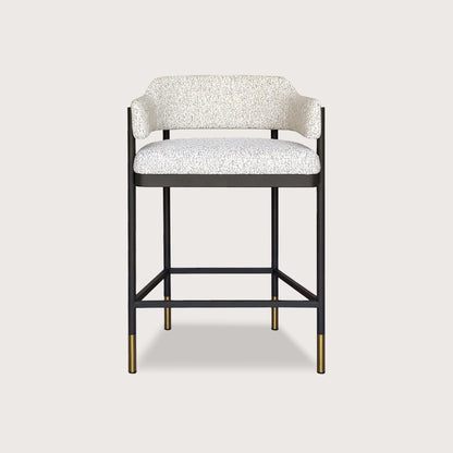 Santi Open Back Metal Bar Stool - Grey Bar Stool Raffine