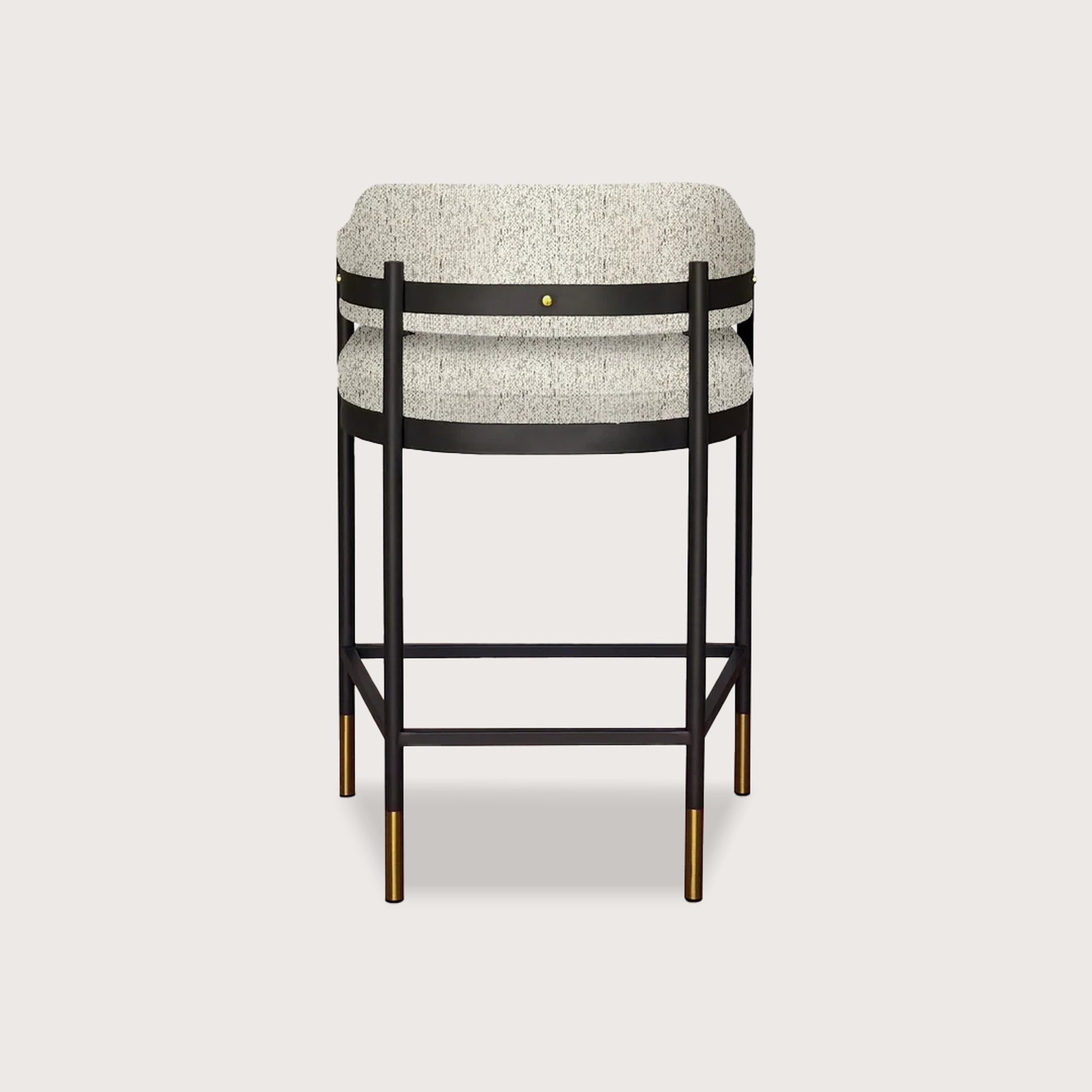 Santi Open Back Metal Bar Stool - Grey Bar Stool Raffine