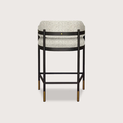 Santi Open Back Metal Bar Stool - Grey Bar Stool Raffine