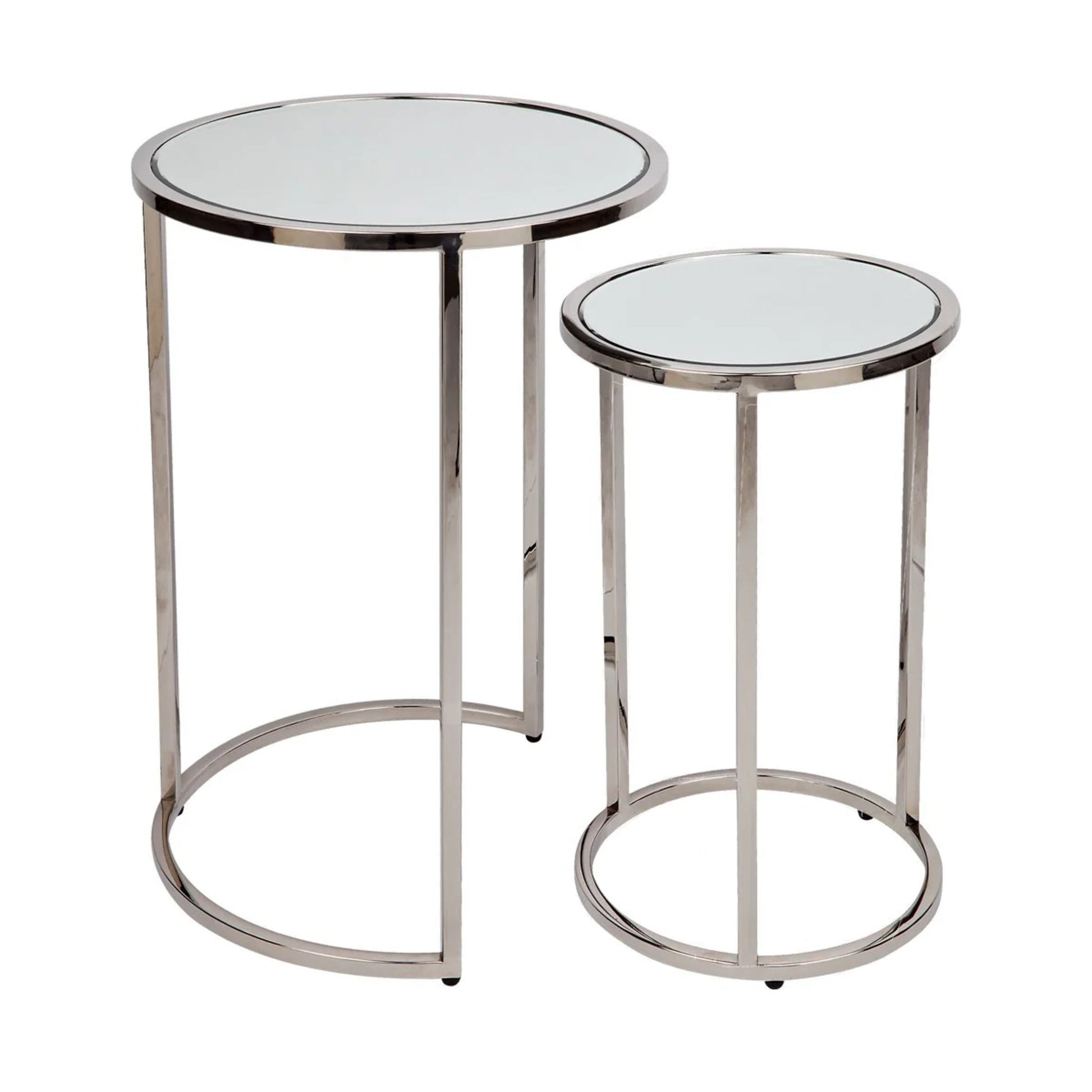 Serene Nesting Side Tables - Nickel Side Table Cafe Lighting & Living Nickel