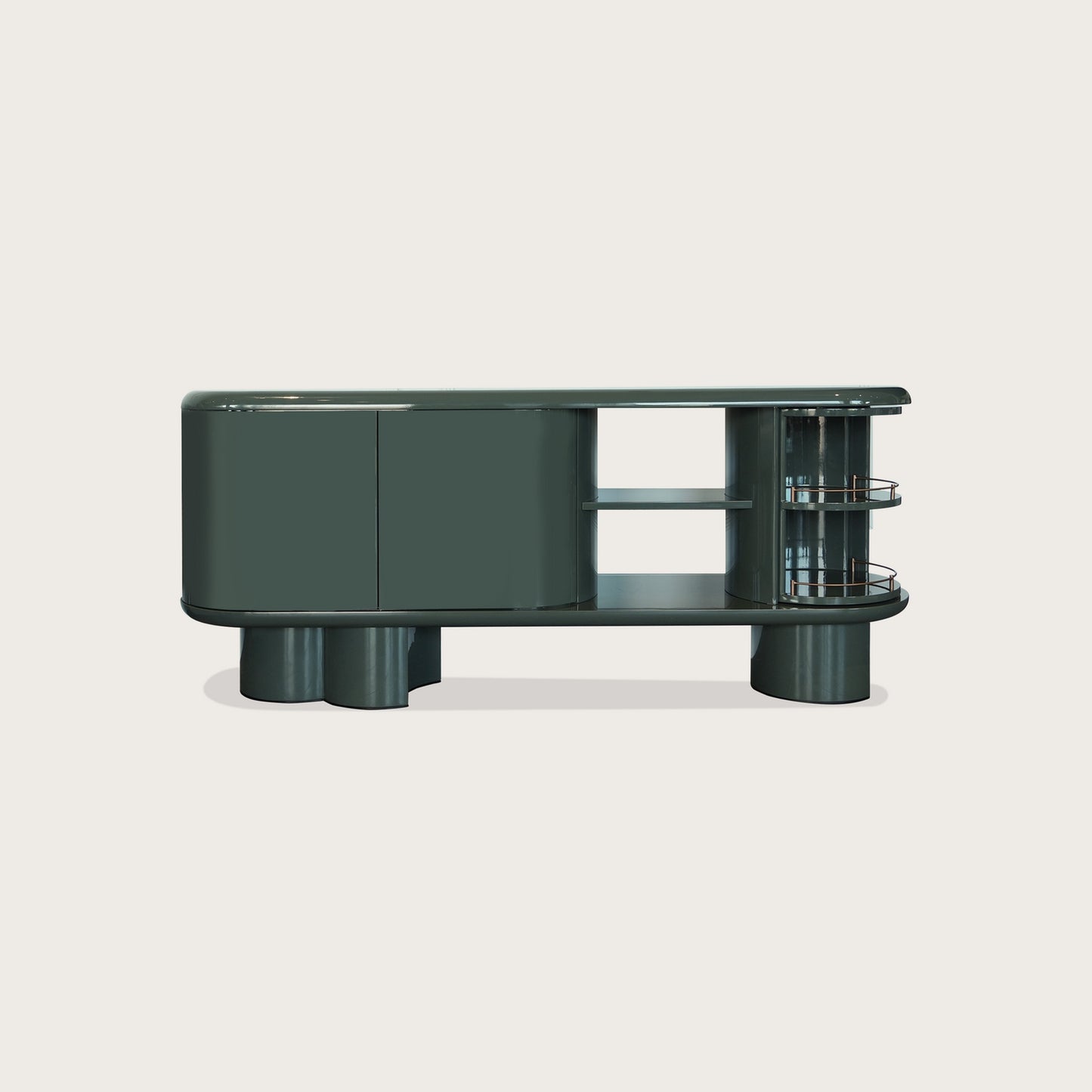 Solene Curved Sideboard - Green Sideboard Raffine Default Title
