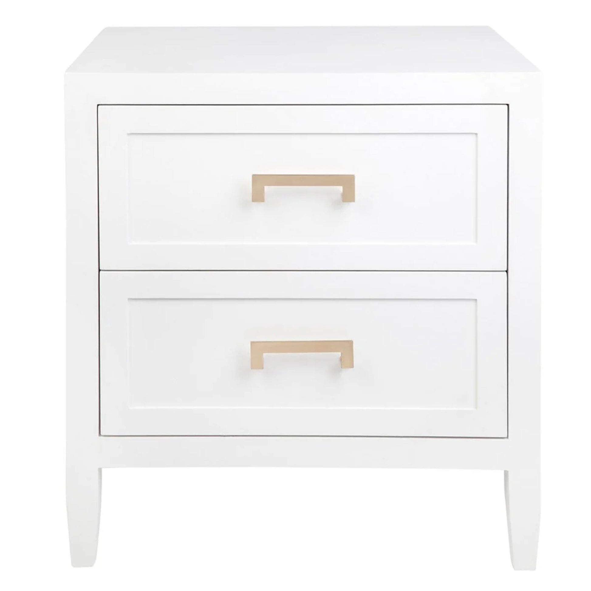Soloman Large Two Drawer Bedside Table - White Bedside Table Cafe Lighting & Living White Large 