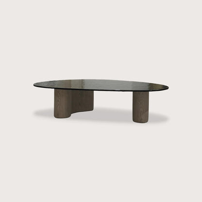 Stellar Asymmetrical Timber Coffee Table - Black Coffee Table Raffine Default Title