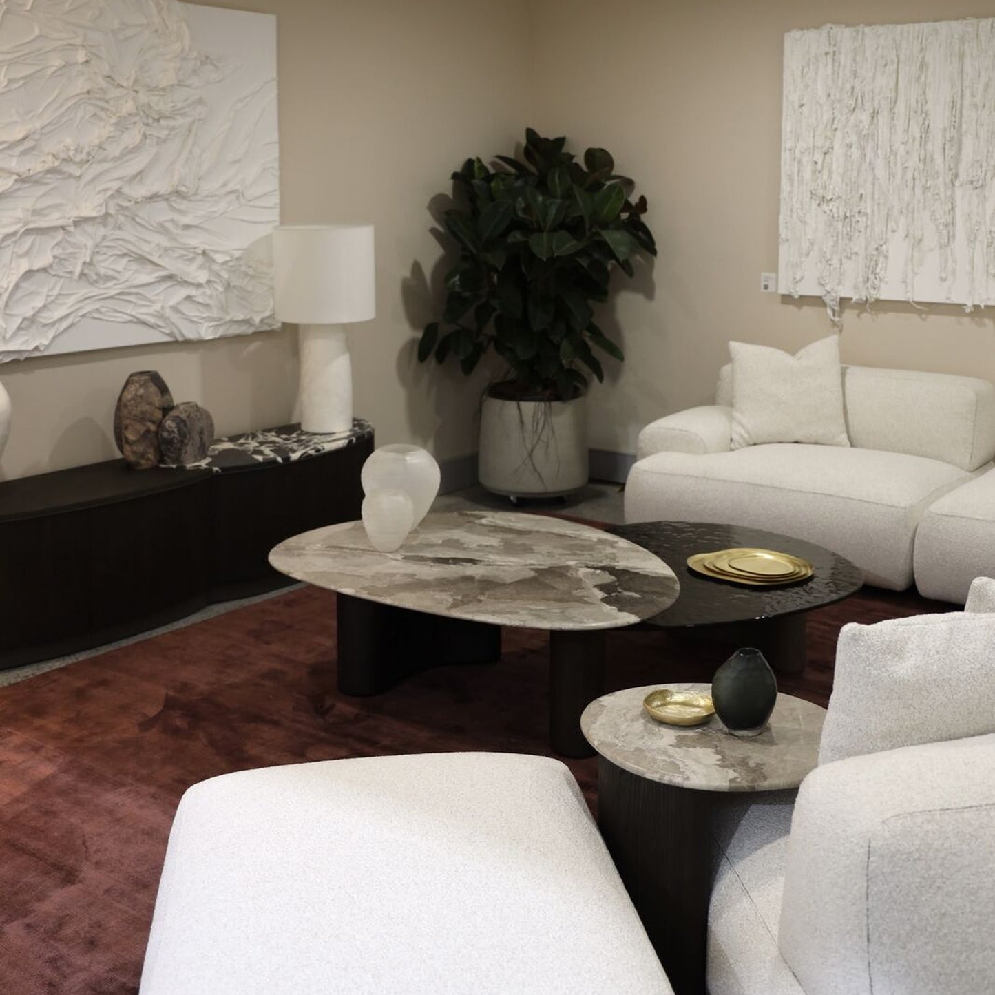 Stellar Asymmetrical Timber Coffee Table - Black Coffee Table Raffine