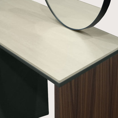 Sydney Soft Curved Marble Console Table - Green Console Table Raffine
