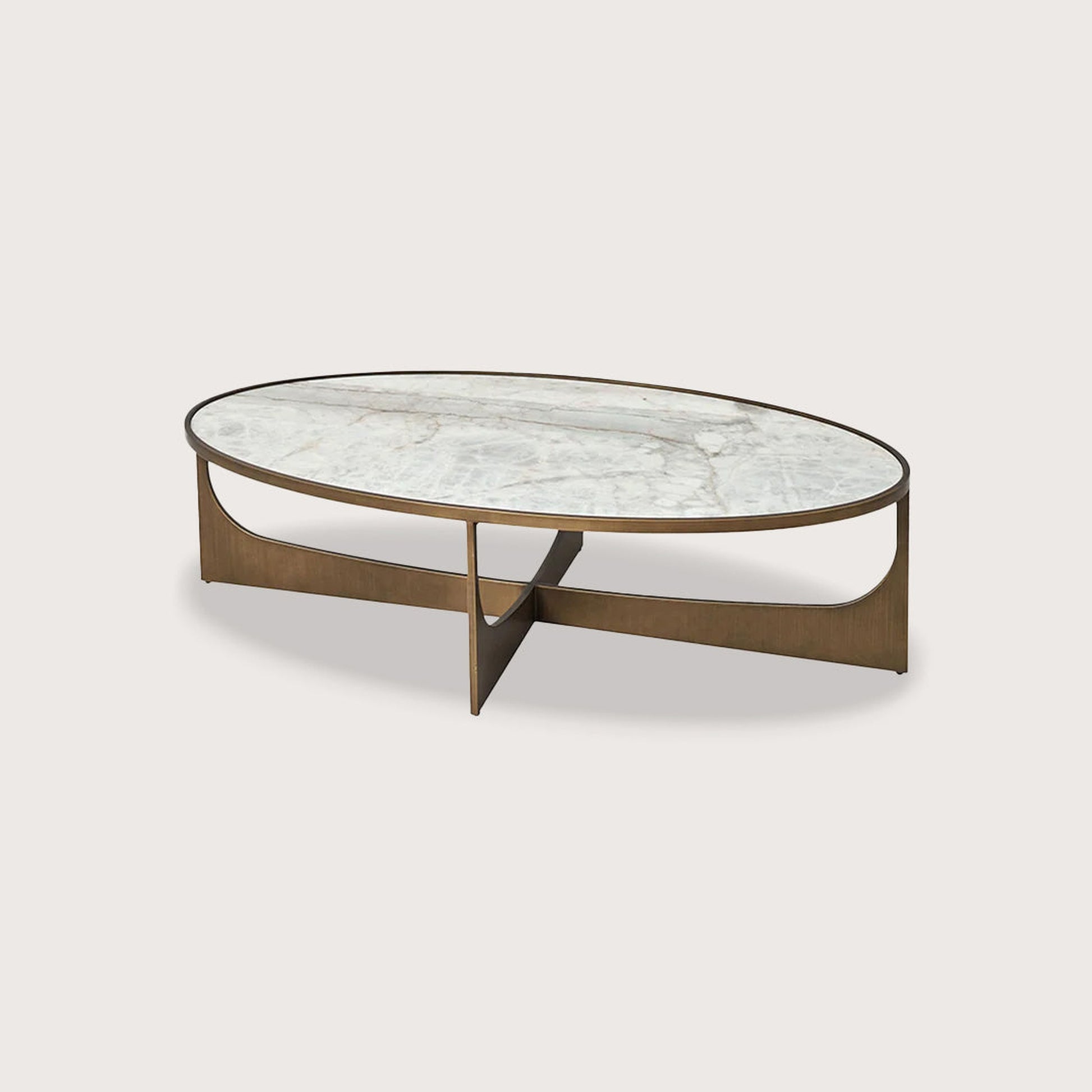 Sylvie Marble Coffee Table - Brass Coffee Table Raffine Default Title