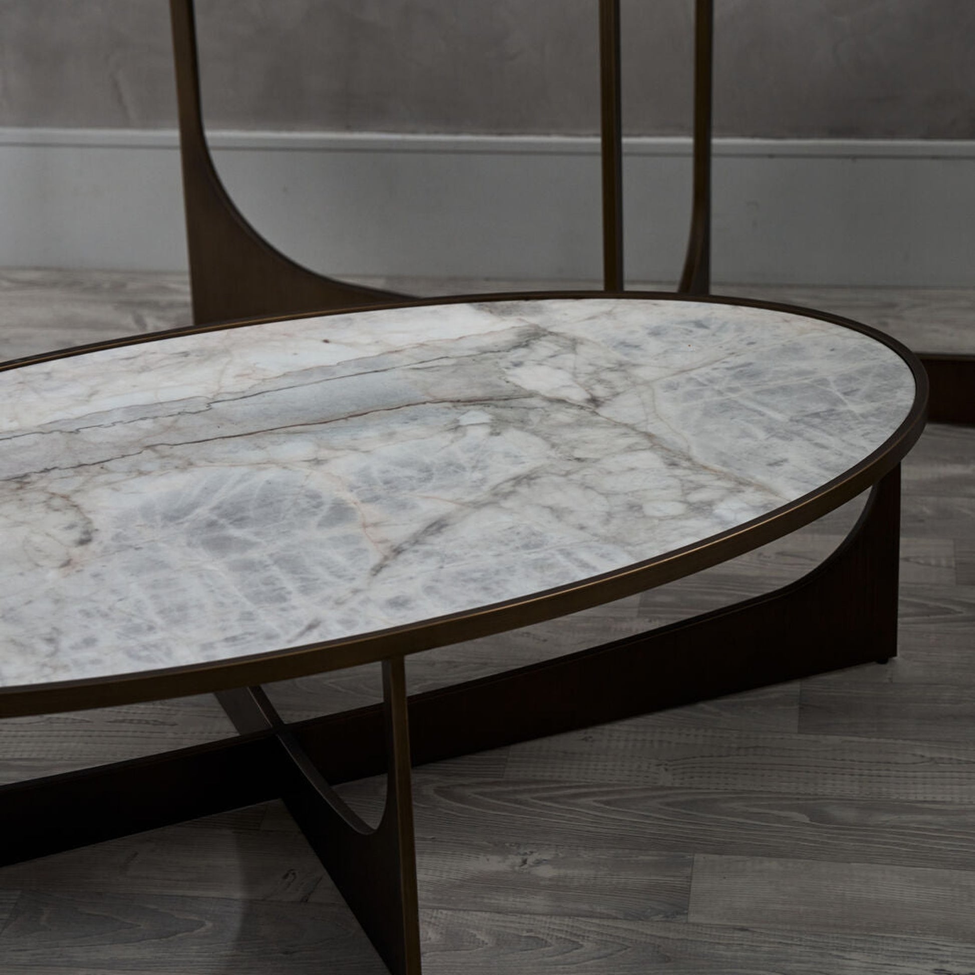 Sylvie Marble Coffee Table - Brass Coffee Table Raffine