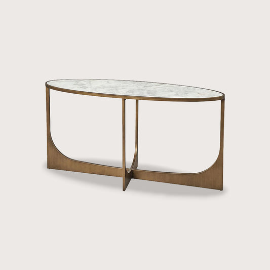 Sylvie Marble Console Table - Brass Console Table Raffine Default Title