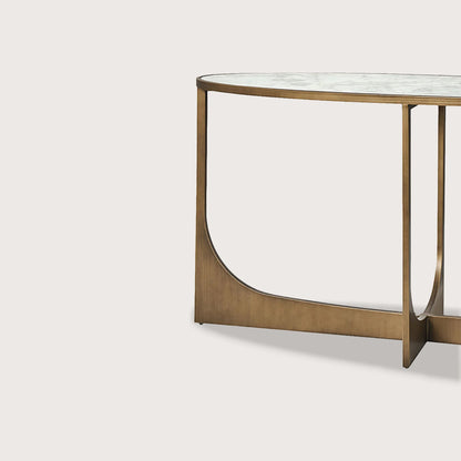Sylvie Marble Console Table - Brass Console Table Raffine