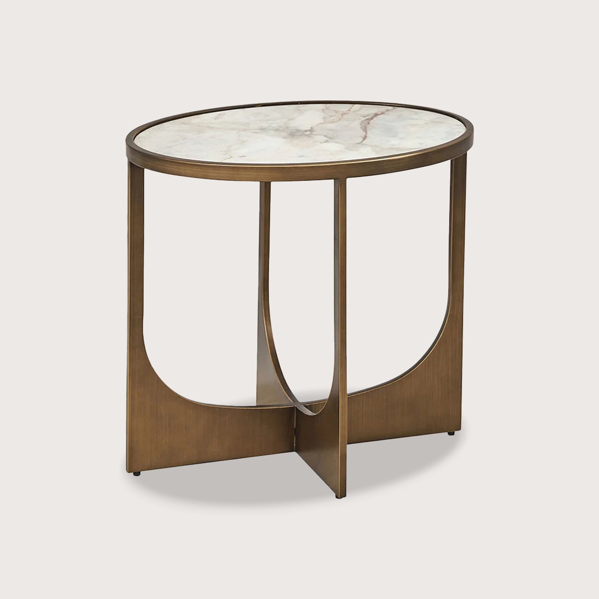 Sylvie Marble Side Table - Brass Side Table Raffine Default Title