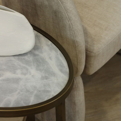 Sylvie Marble Side Table - Brass Side Table Raffine