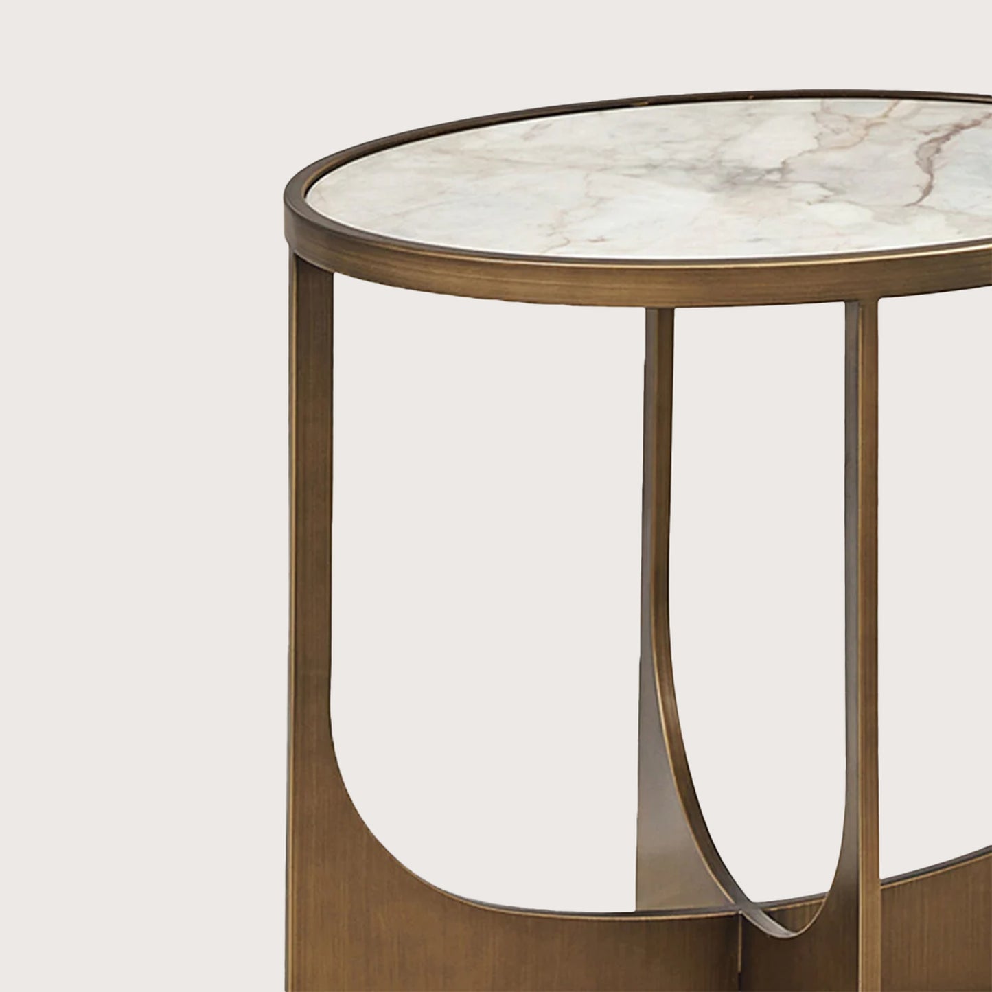 Sylvie Marble Side Table - Brass Side Table Raffine