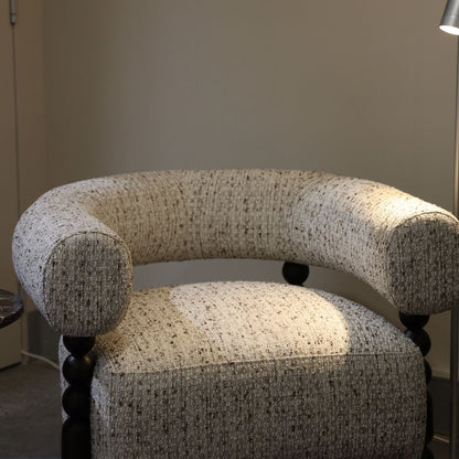 Tatum Curved Timber Occasional Chair - Neutral Occasional Chair Raffine