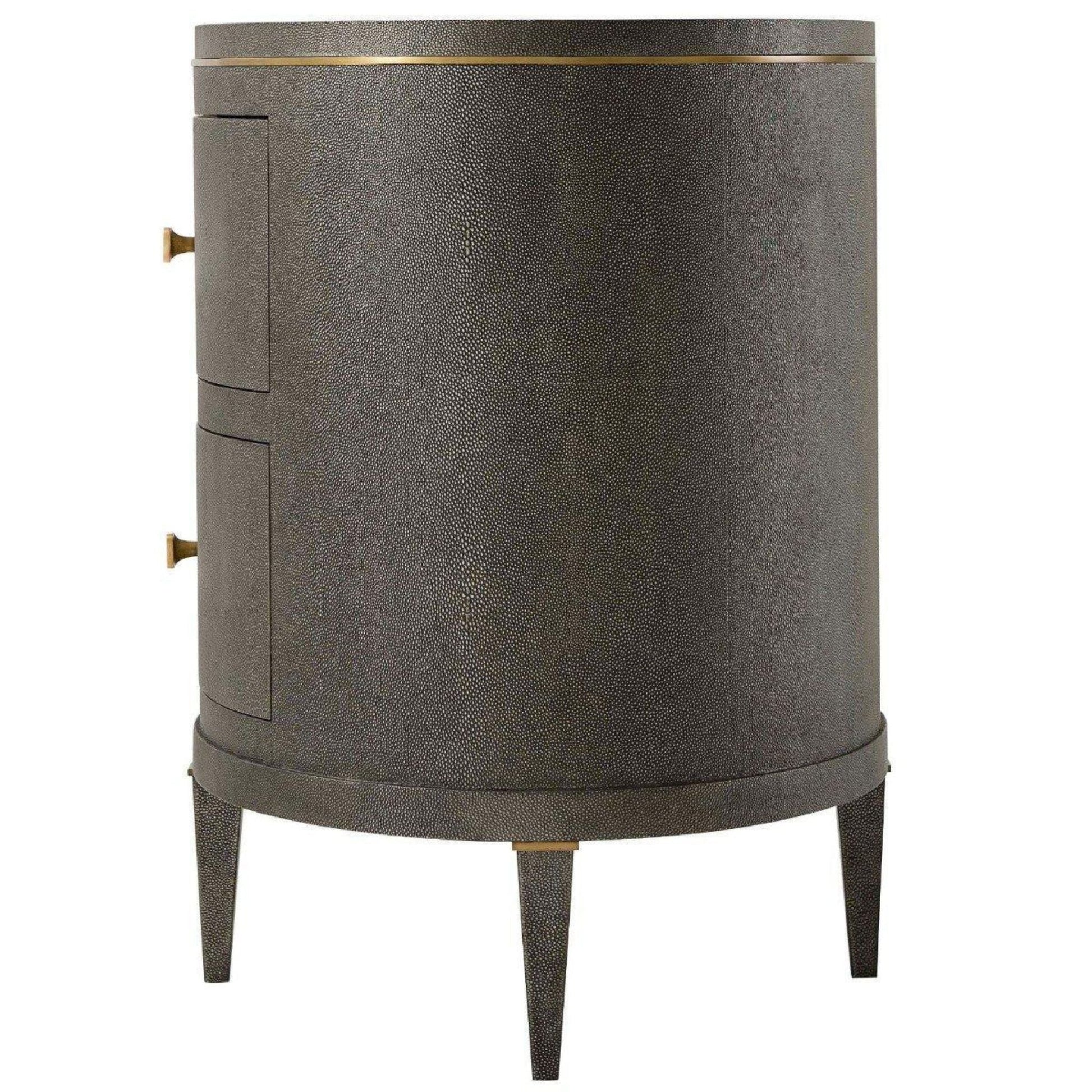 Theodore Alexander Eli Oval Nightstand Bedside Table - Tempest Shagreen Bedside Table Bloomingdales   