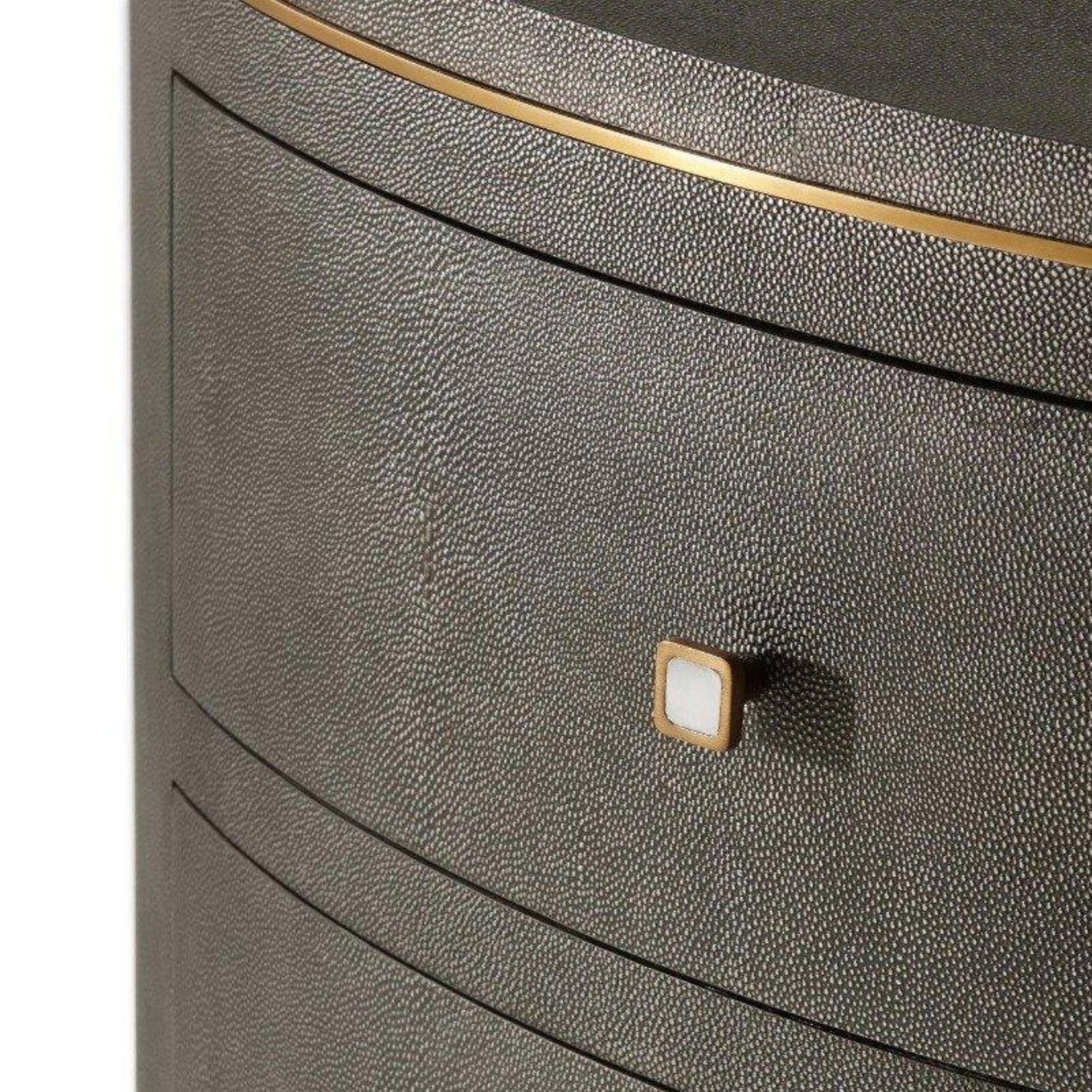 Theodore Alexander Eli Oval Nightstand Bedside Table - Tempest Shagreen Bedside Table Bloomingdales   