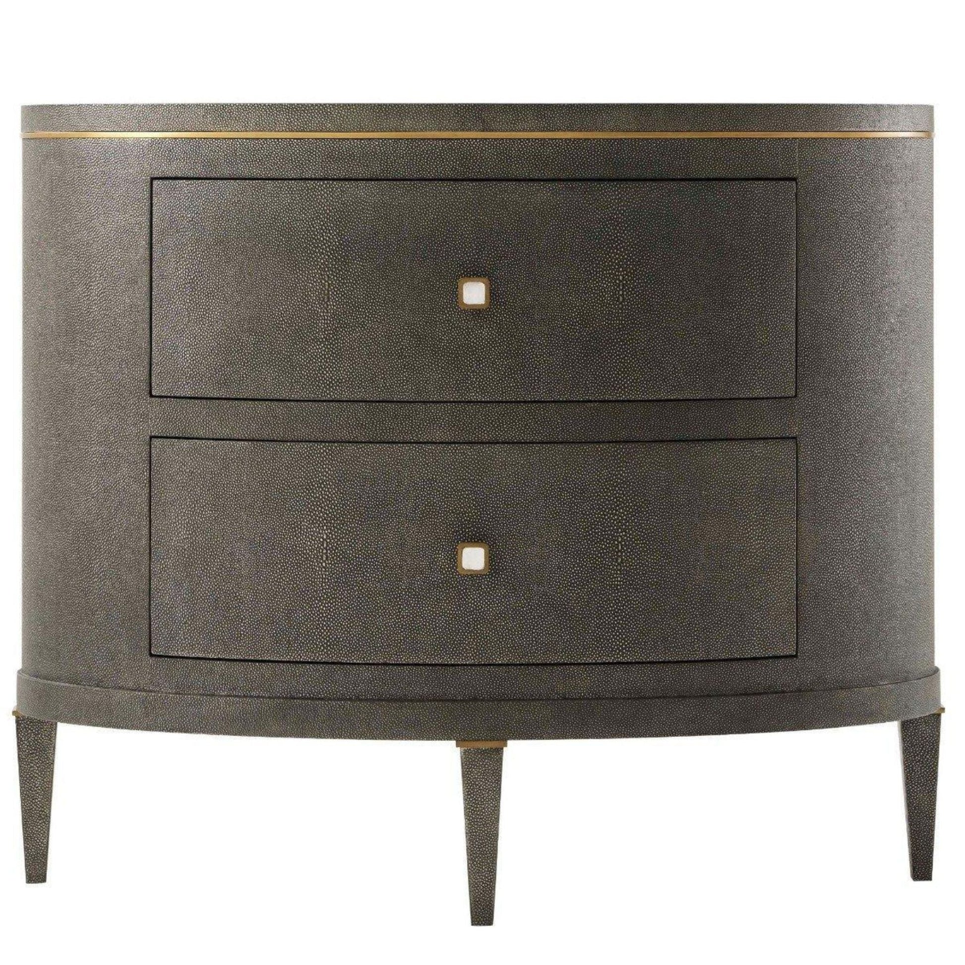 Theodore Alexander Eli Oval Nightstand Bedside Table - Tempest Shagreen Bedside Table Bloomingdales   