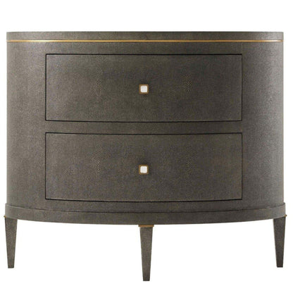Theodore Alexander Eli Oval Nightstand Bedside Table - Tempest Shagreen Bedside Table Bloomingdales   