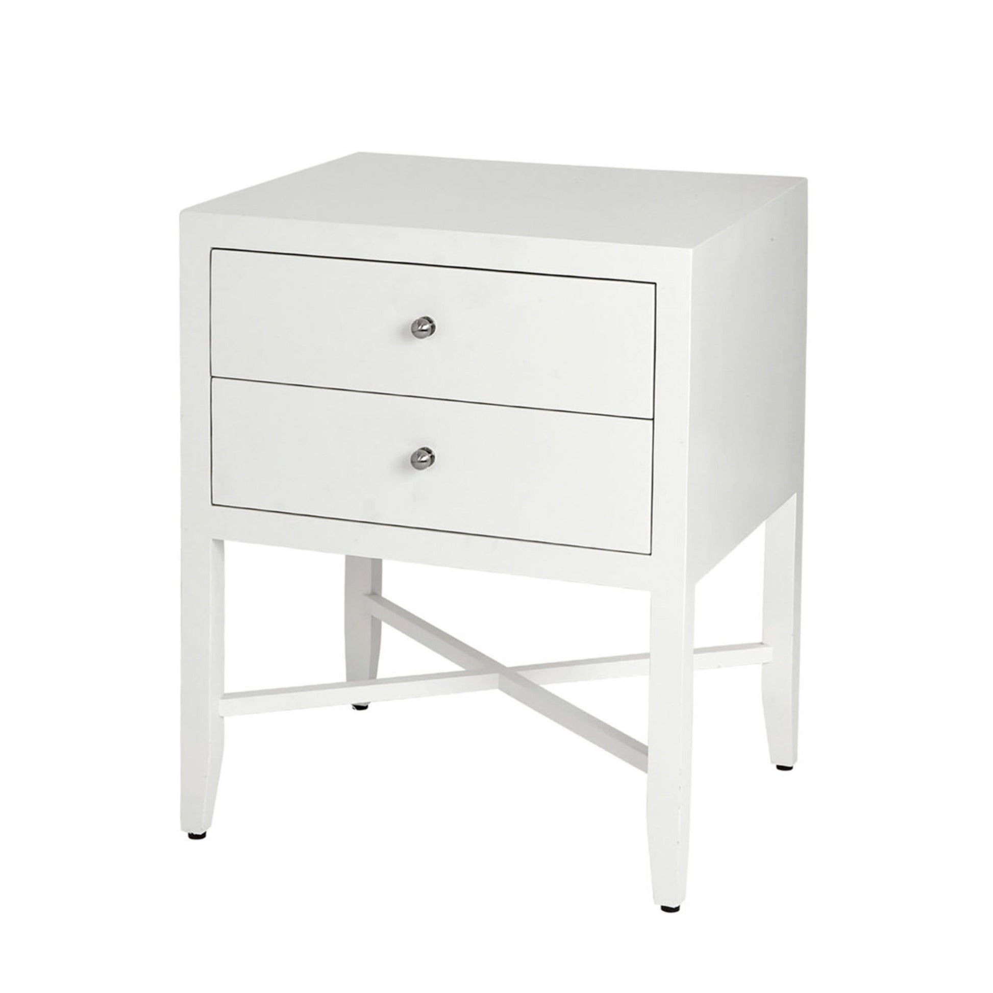 Two Drawer Bedside Table - White Bedside Table Bloomingdales White Two Drawer 
