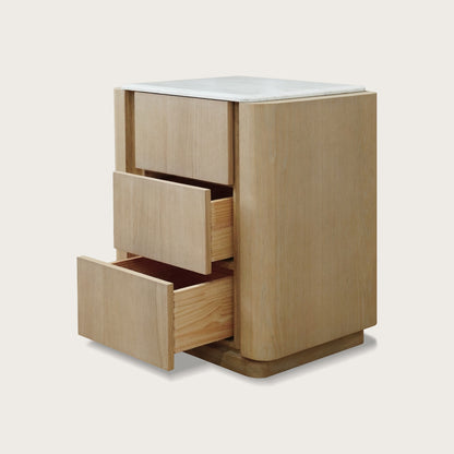 Valentine Marble Bedside Table - Brass Bedside Table Raffine