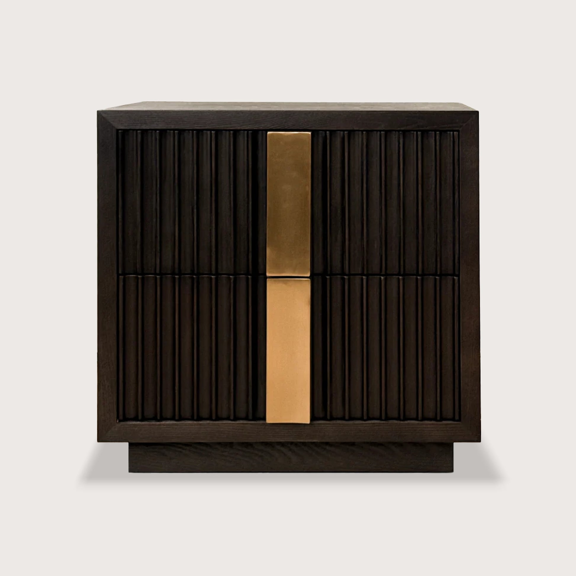 Wave Sculpted Timber Bedside Table - Brown Bedside Table Raffine Default Title