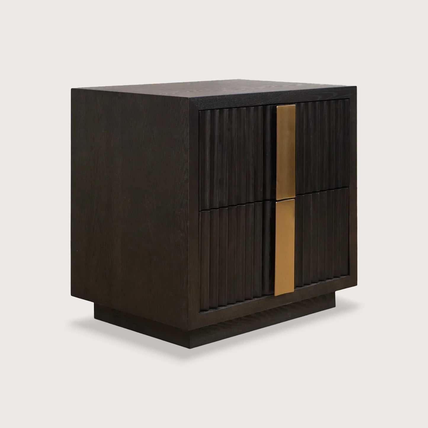 Wave Sculpted Timber Bedside Table - Brown Bedside Table Raffine