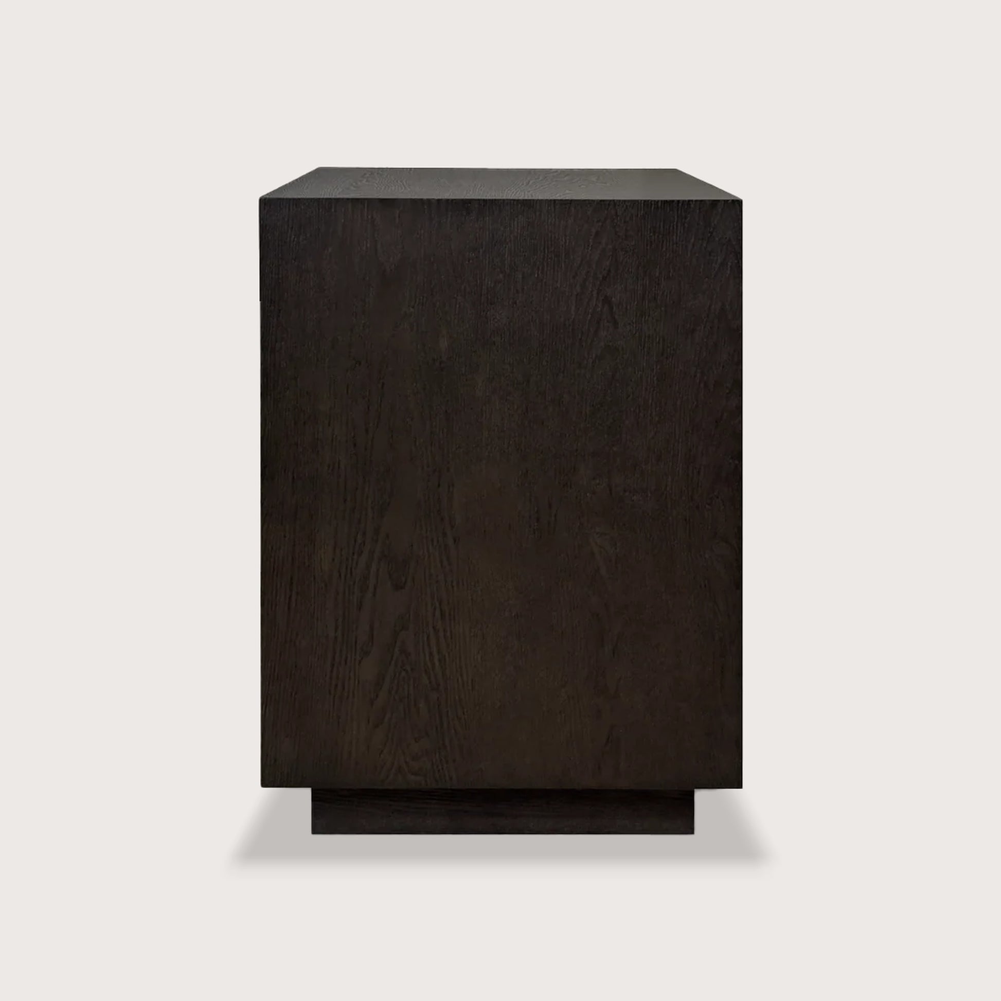 Wave Sculpted Timber Bedside Table - Brown Bedside Table Raffine
