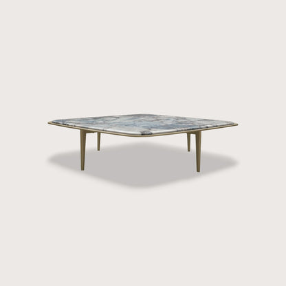 Willow Sculptural Marble Coffee Table - Brass Coffee Table Raffine Default Title