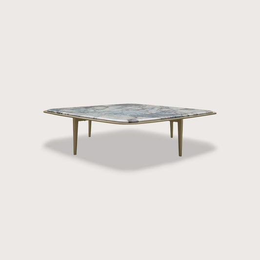 Willow Sculptural Marble Coffee Table - Brass Coffee Table Raffine Default Title