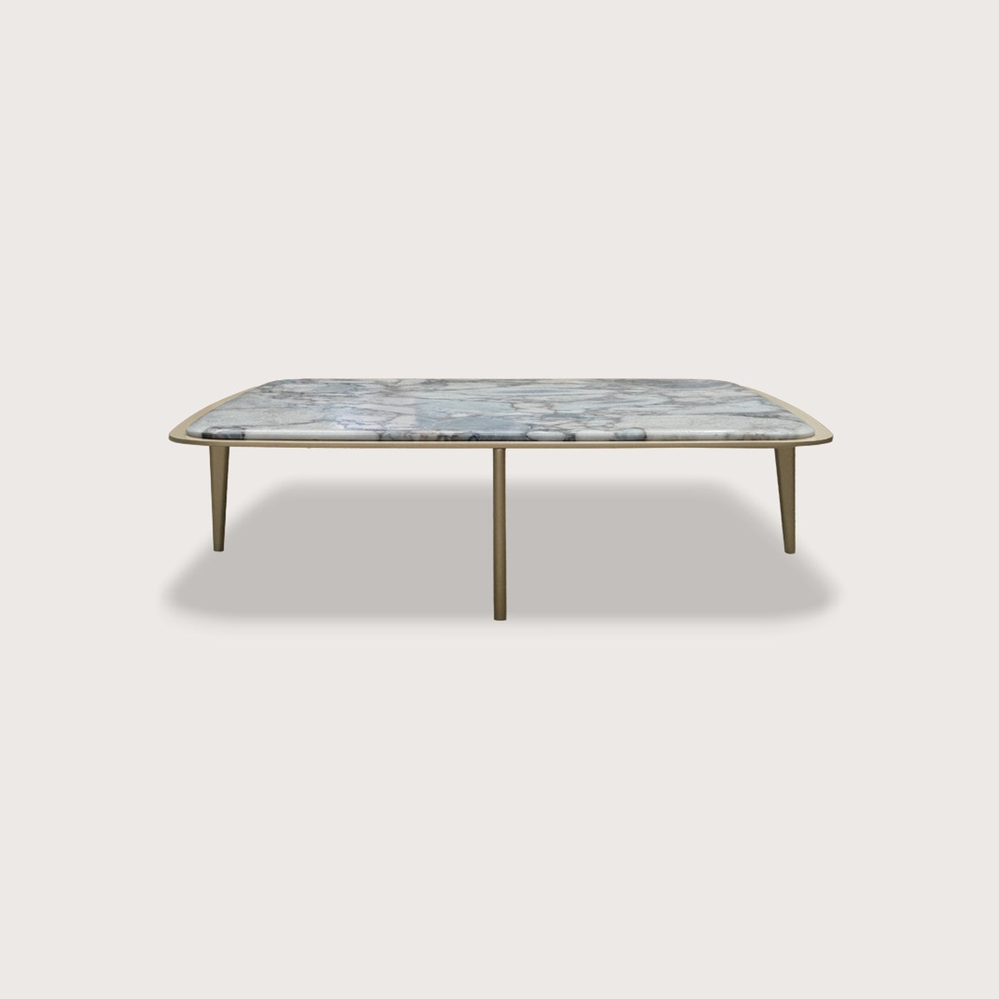 Willow Sculptural Marble Coffee Table - Brass Coffee Table Raffine