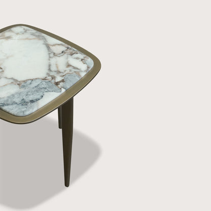 Willow Tapered Marble Side Table - Sapphire Side Table Raffine